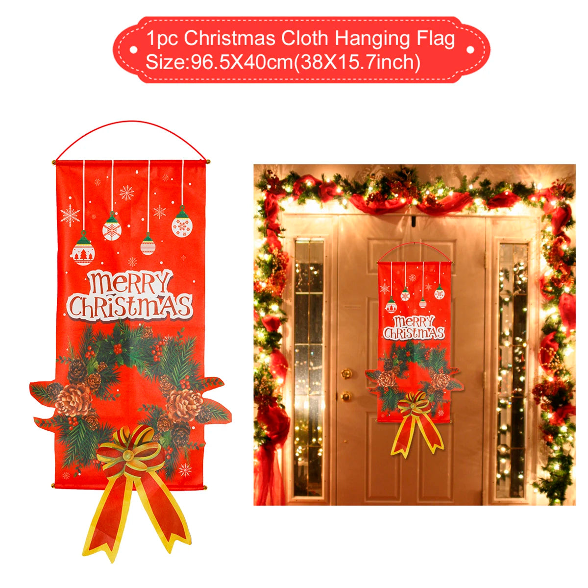 Christmas Hanging Flag Merry Christmas Decorations 