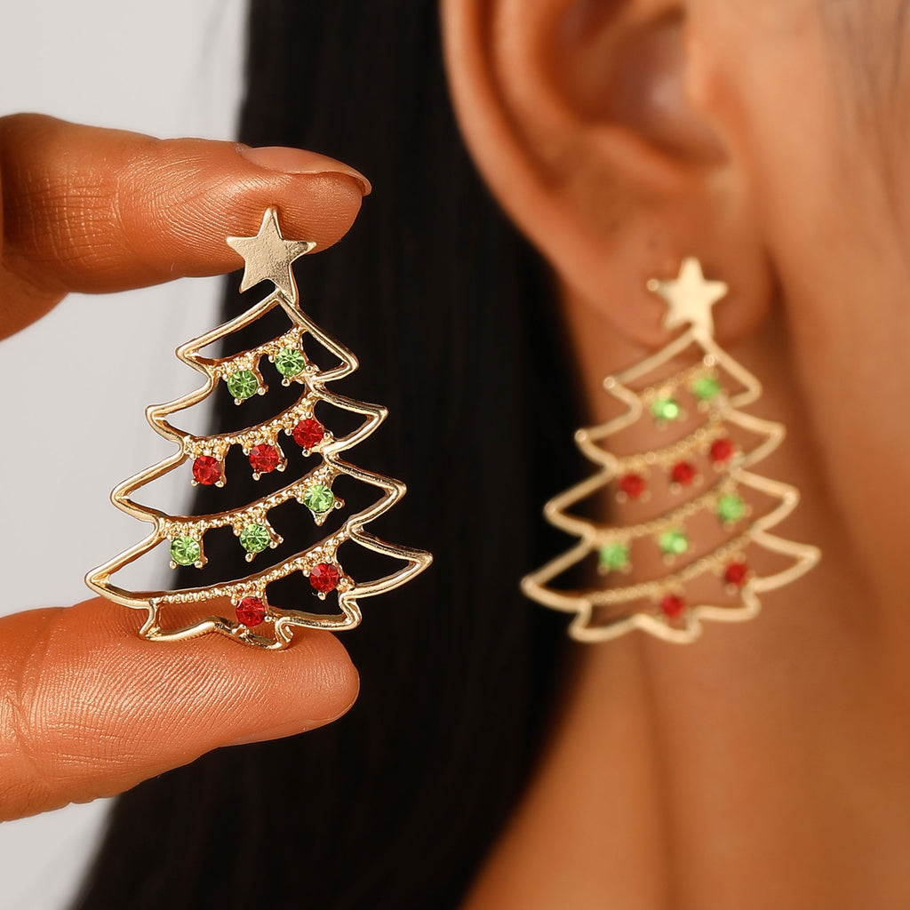 Christmas Earrings with Christmas Tree 