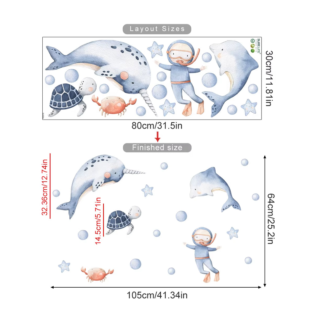  Ocean Animal Wall Stickers 