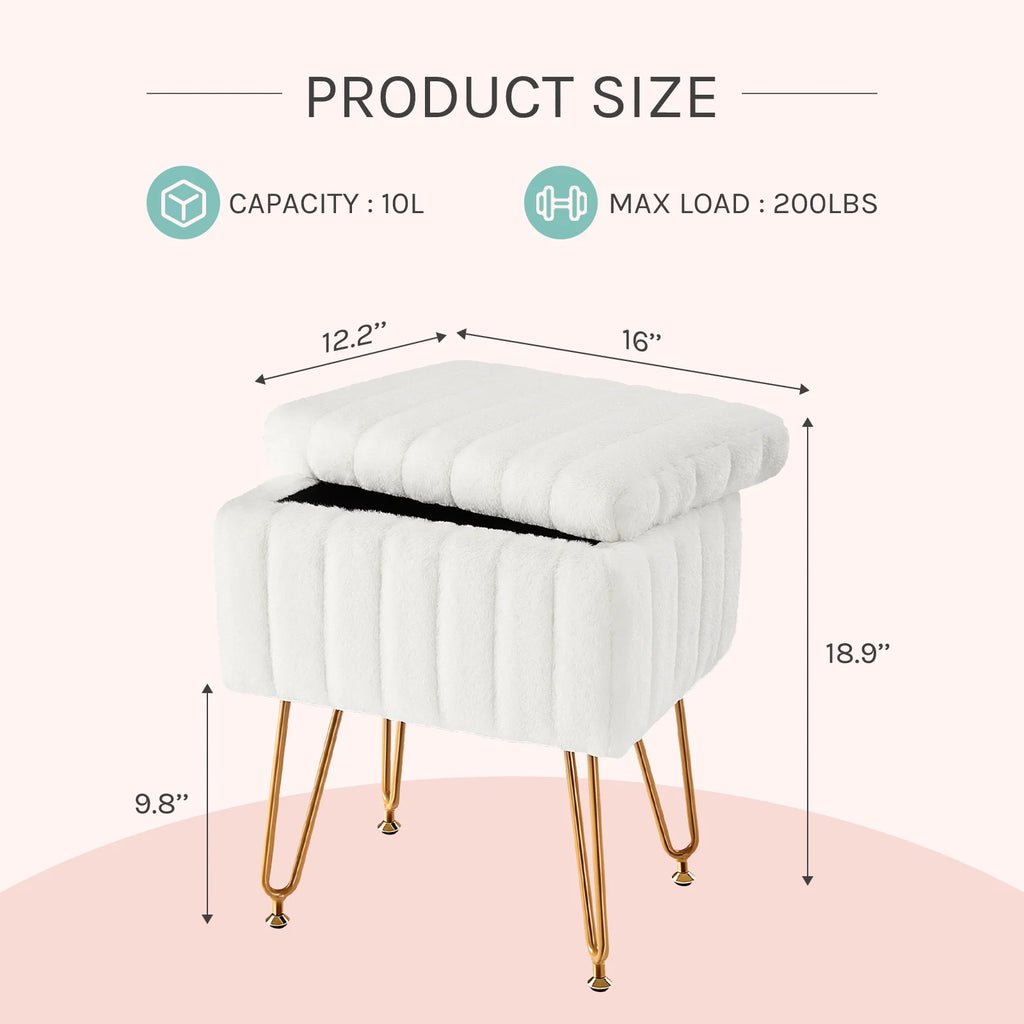 Faux Fur Seat with Storage Space