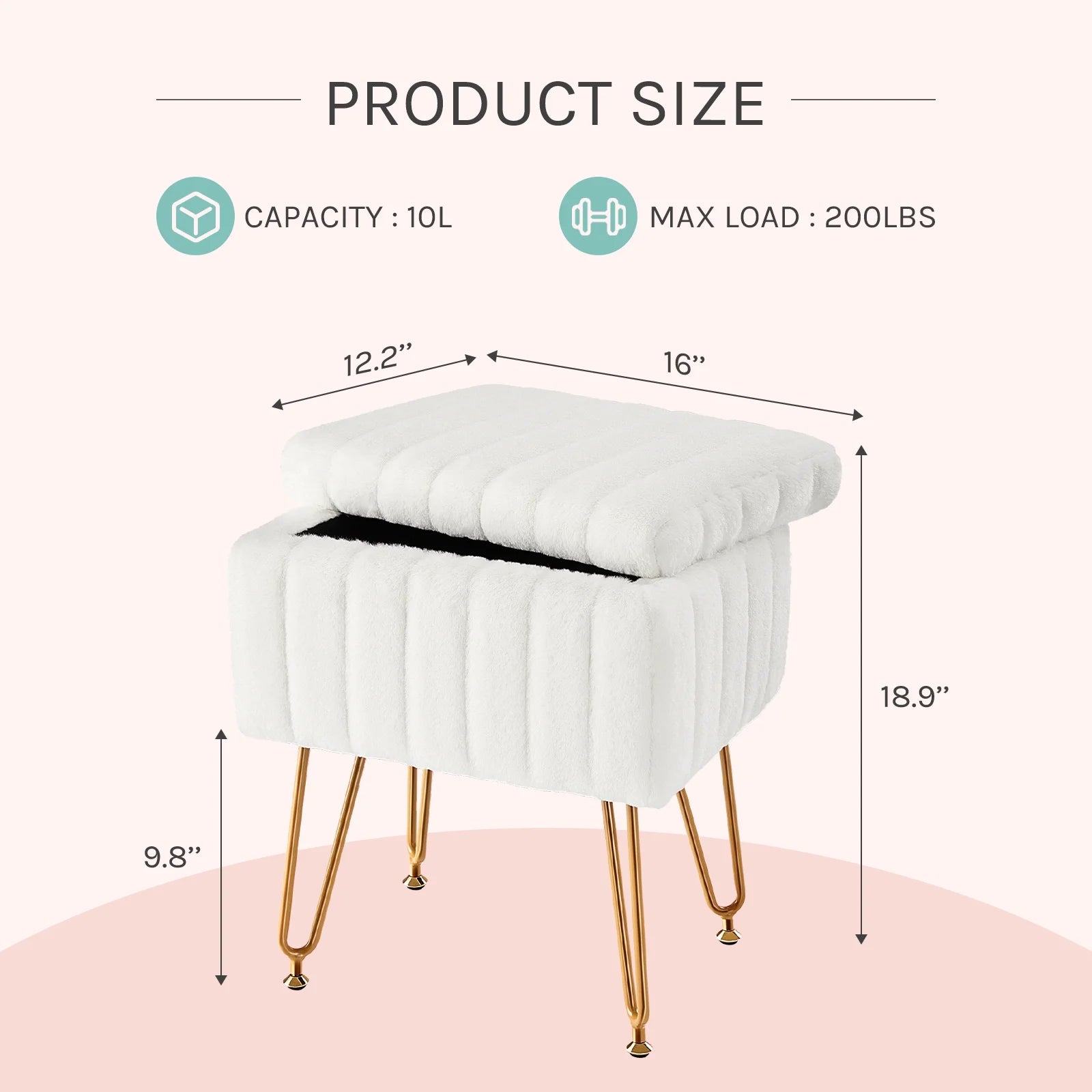 Faux Fur Seat with Storage Space