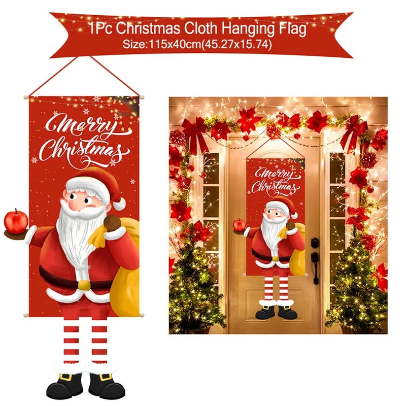 Christmas Hanging Flag Merry Christmas Decorations 