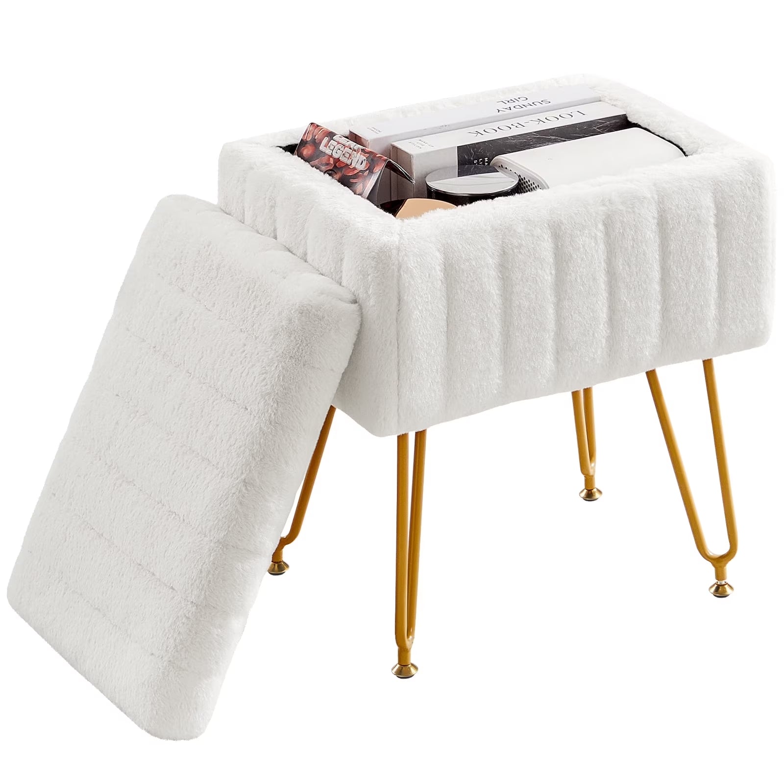 Faux Fur Seat with Storage Space