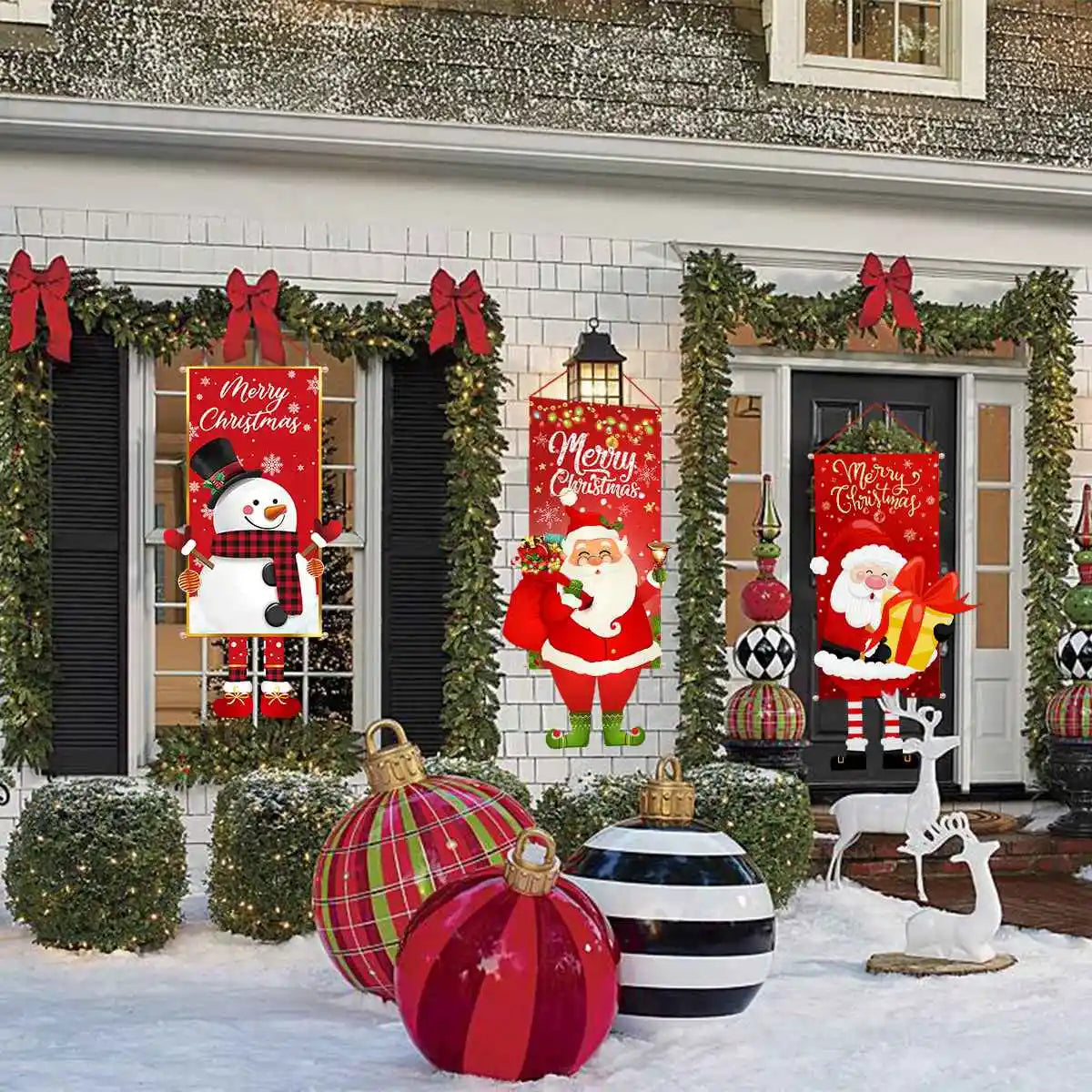 Christmas Hanging Flag Merry Christmas Decorations 
