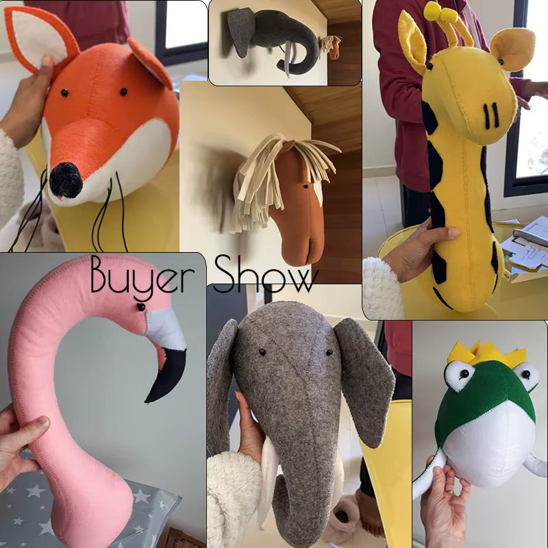 Felt Animal Head Wall Decor Kids