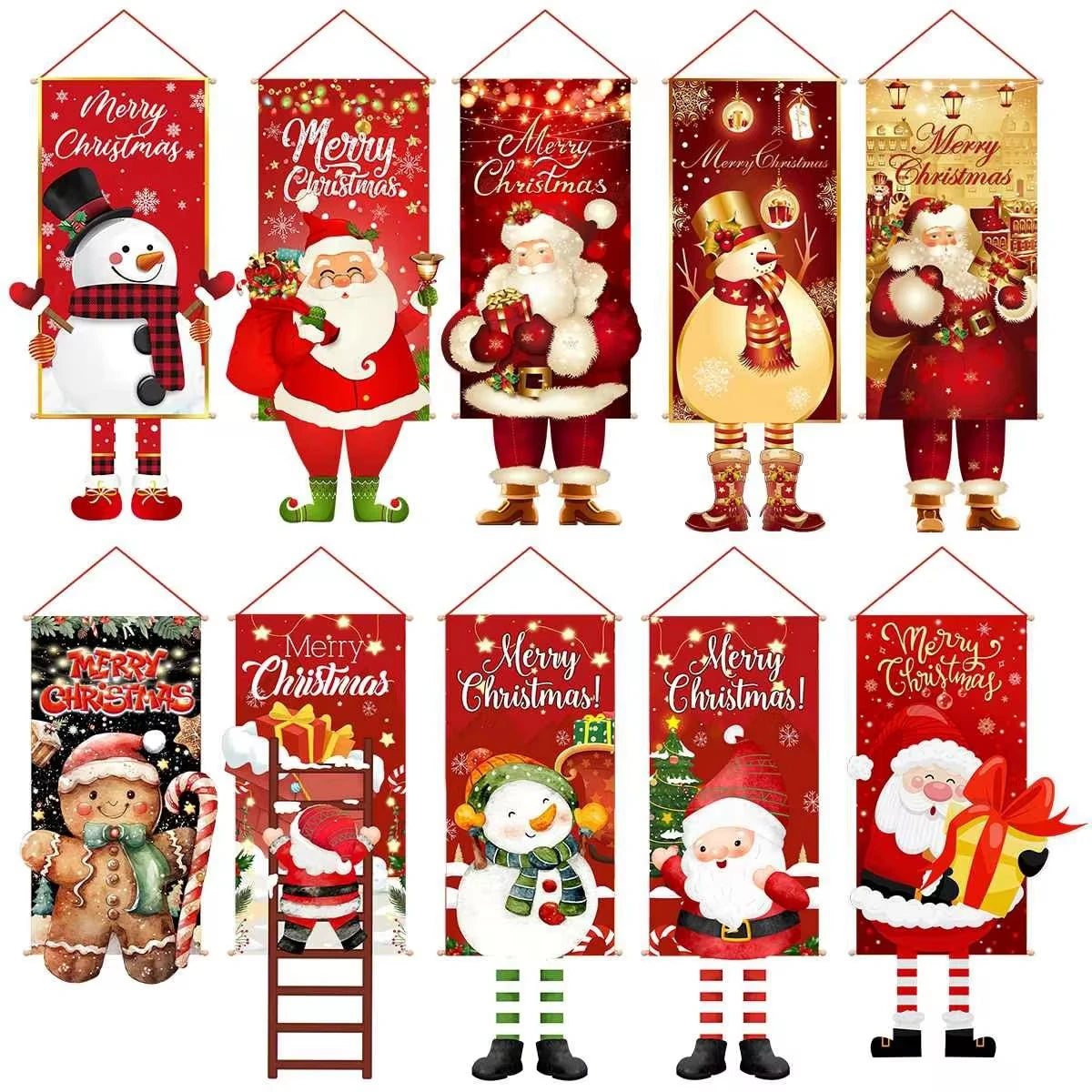Christmas Hanging Flag Merry Christmas Decorations 