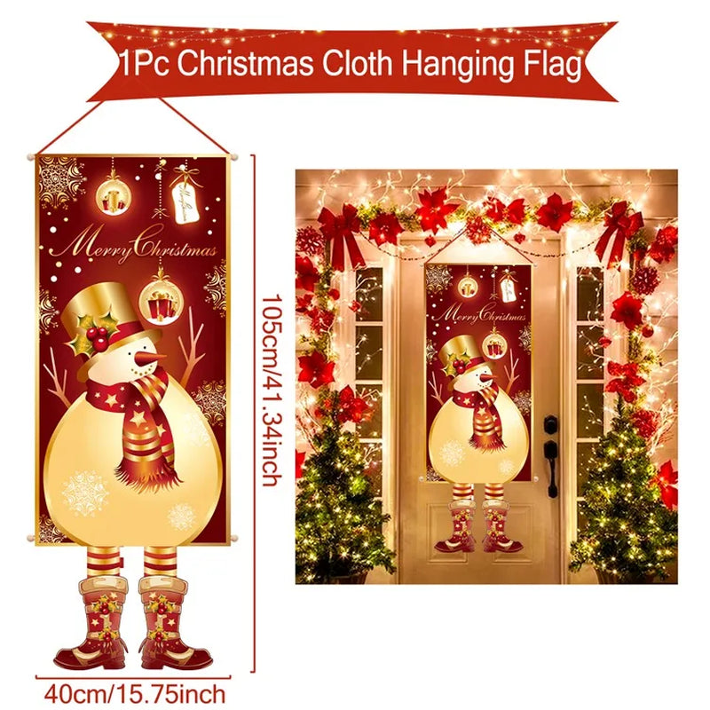Christmas Hanging Flag Merry Christmas Decorations 