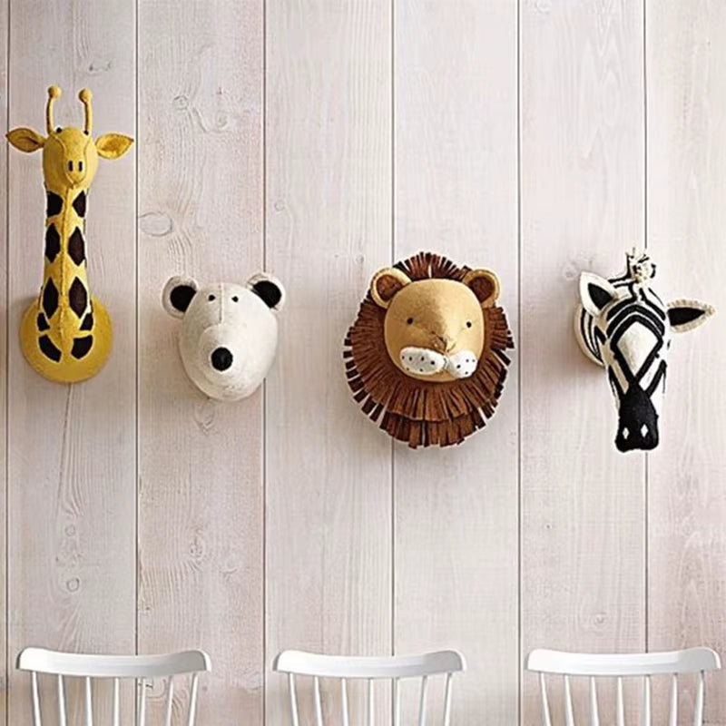 Felt Animal Head Wall Decor Kids