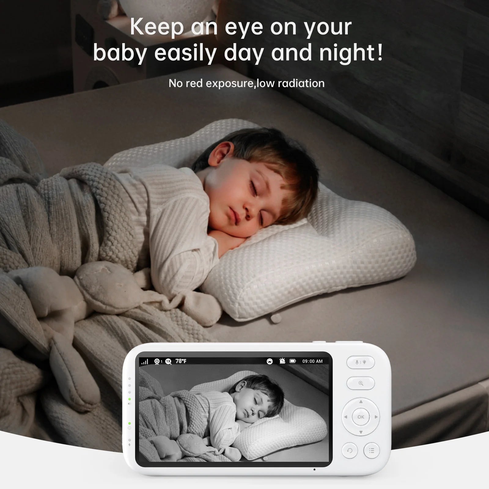 2K Video Baby Monitor with 2 Cameras 