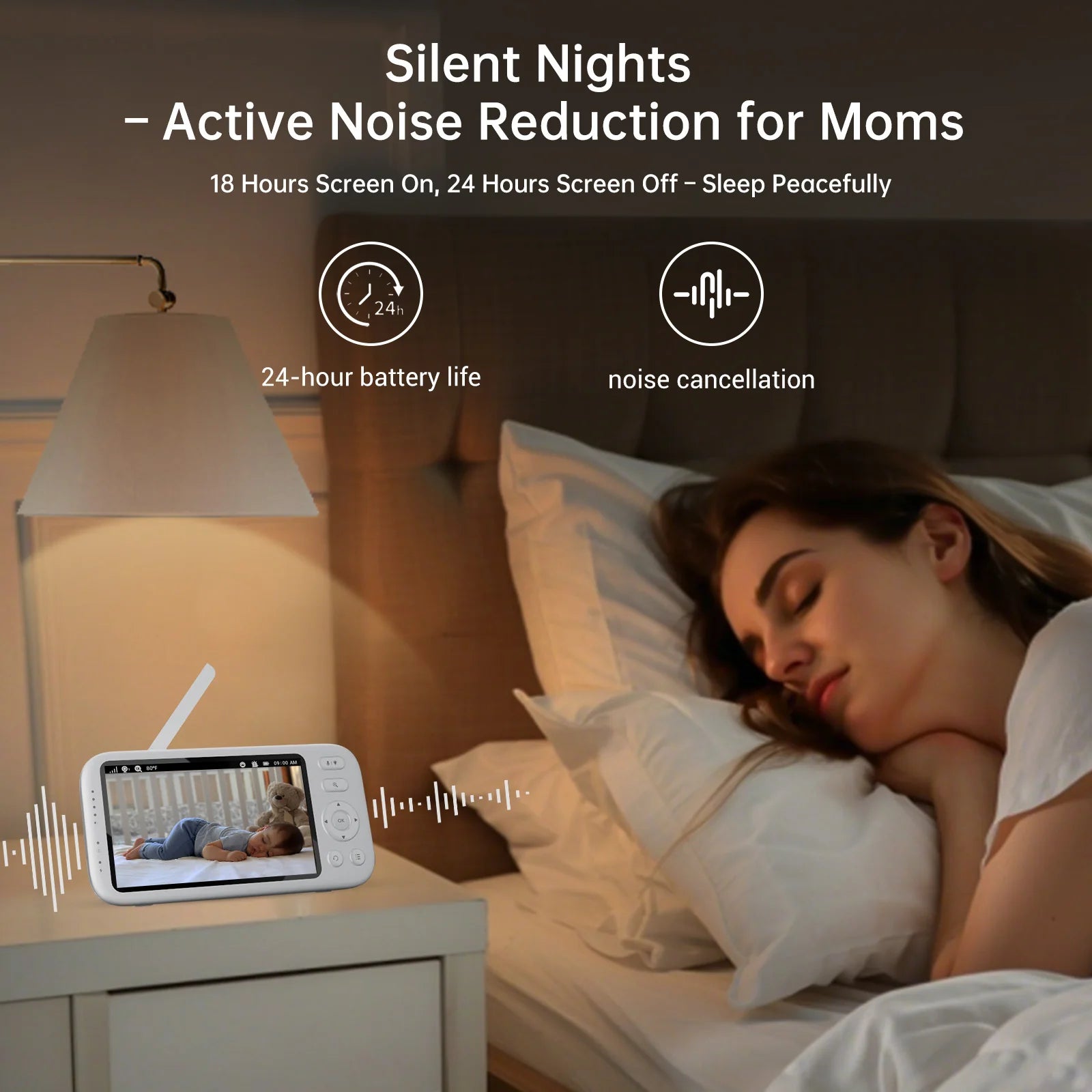 2K Video Baby Monitor with 2 Cameras 