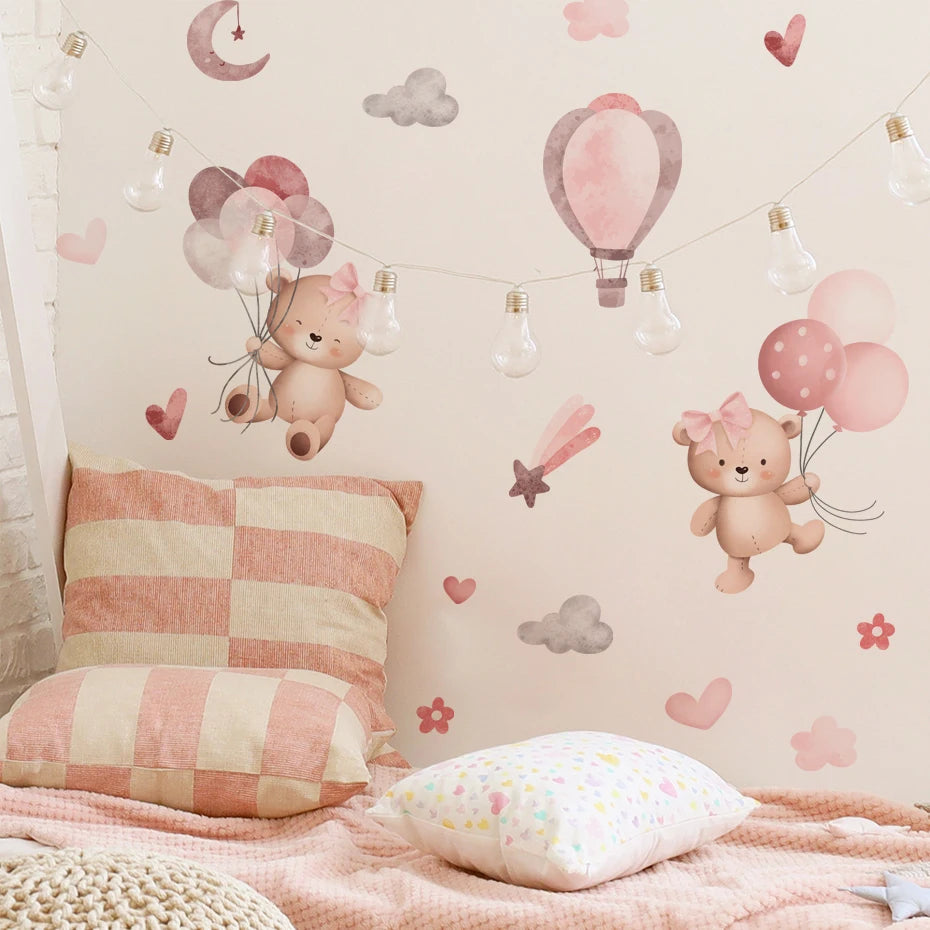  Bear Balloon Wall Stickers for Kids Room