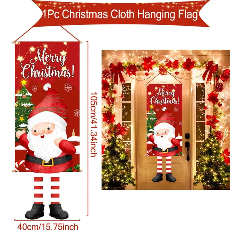 Christmas Hanging Flag Merry Christmas Decorations 