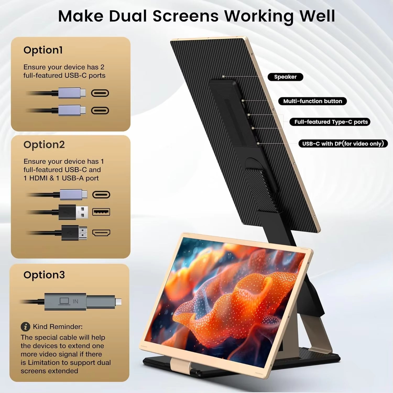  S6 Triple Portable Monitor 15.6Inch 