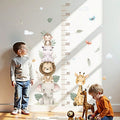 Animal Stacked Elephant,Lion,Giraffe Height MeasureWall Sticker