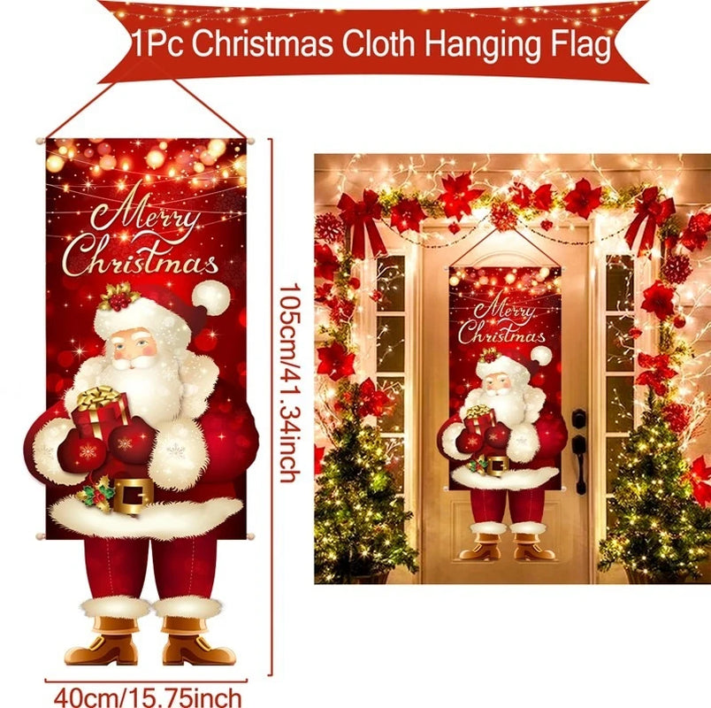 Christmas Hanging Flag Merry Christmas Decorations 