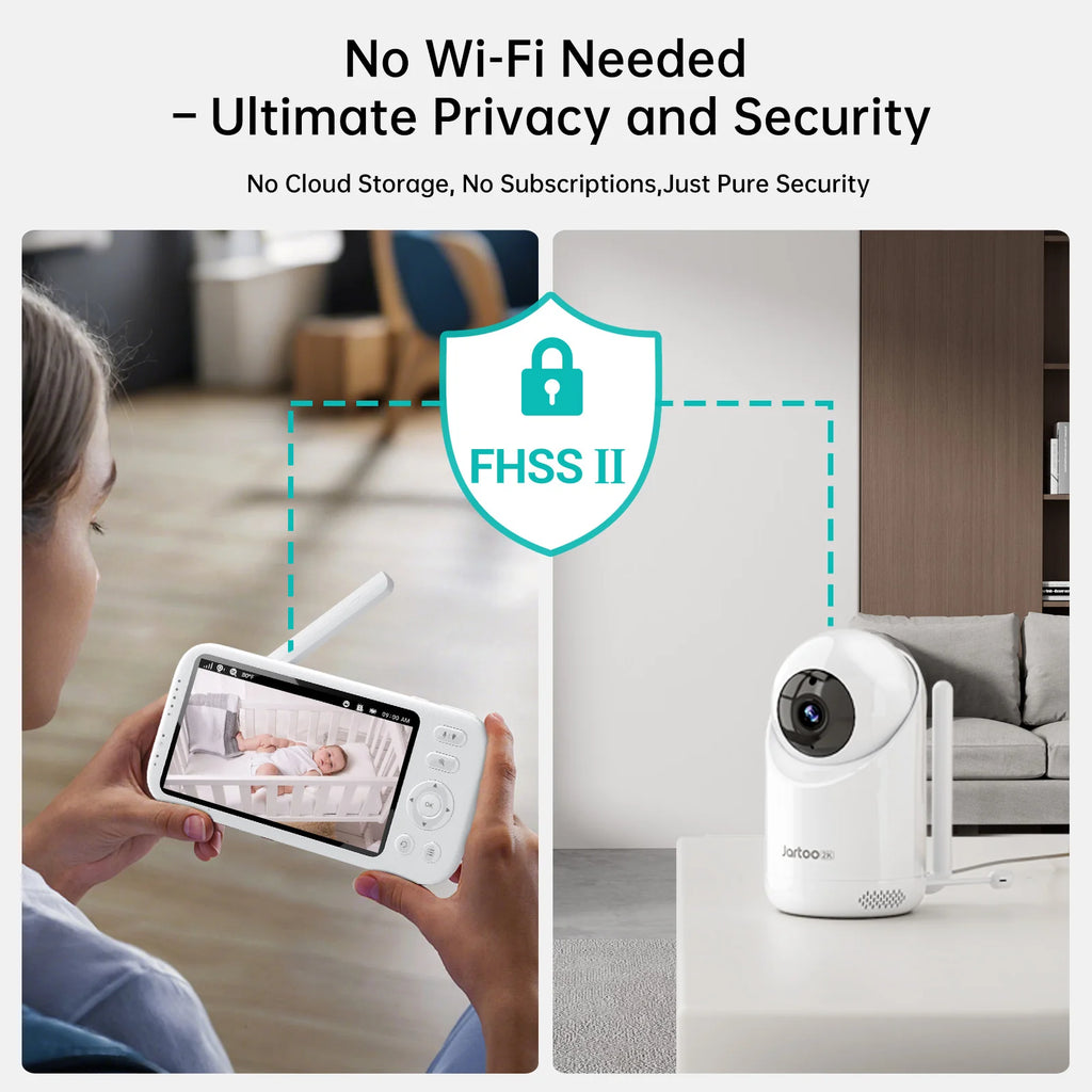 2K Video Baby Monitor with 2 Cameras 