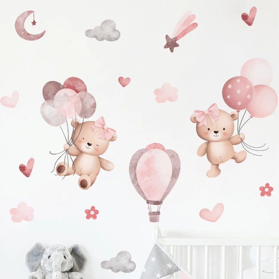  Bear Balloon Wall Stickers for Kids Room