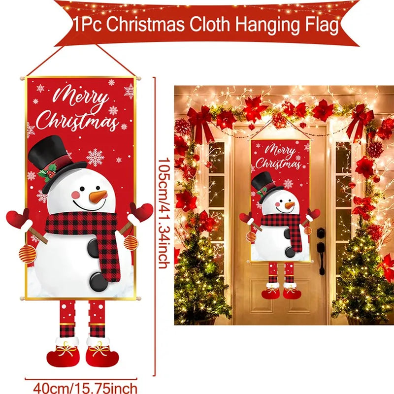 Christmas Hanging Flag Merry Christmas Decorations 