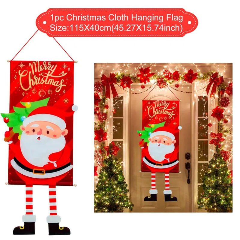 Christmas Hanging Flag Merry Christmas Decorations 
