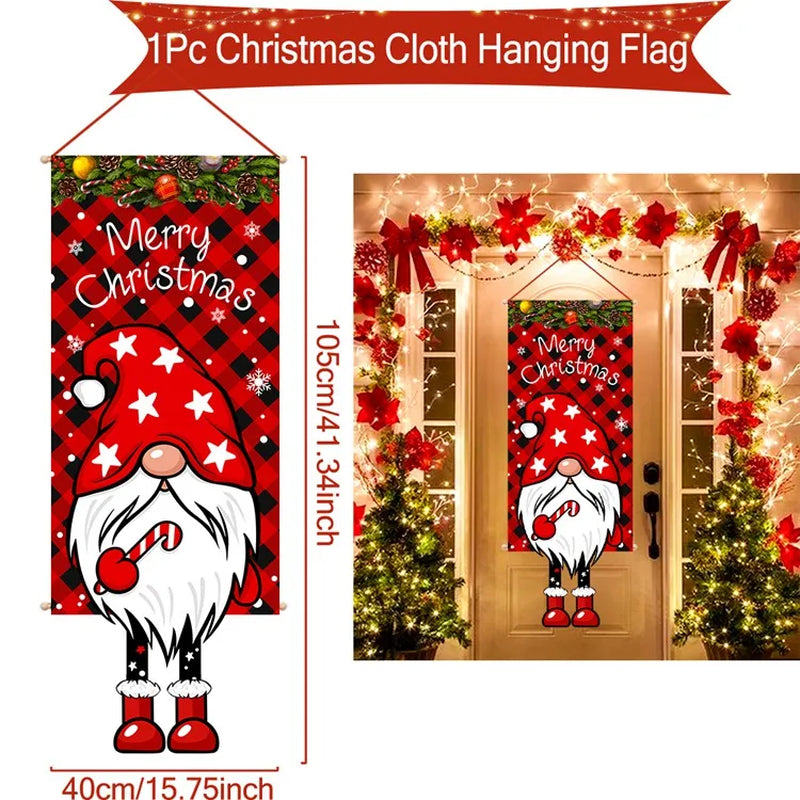 Christmas Hanging Flag Merry Christmas Decorations 