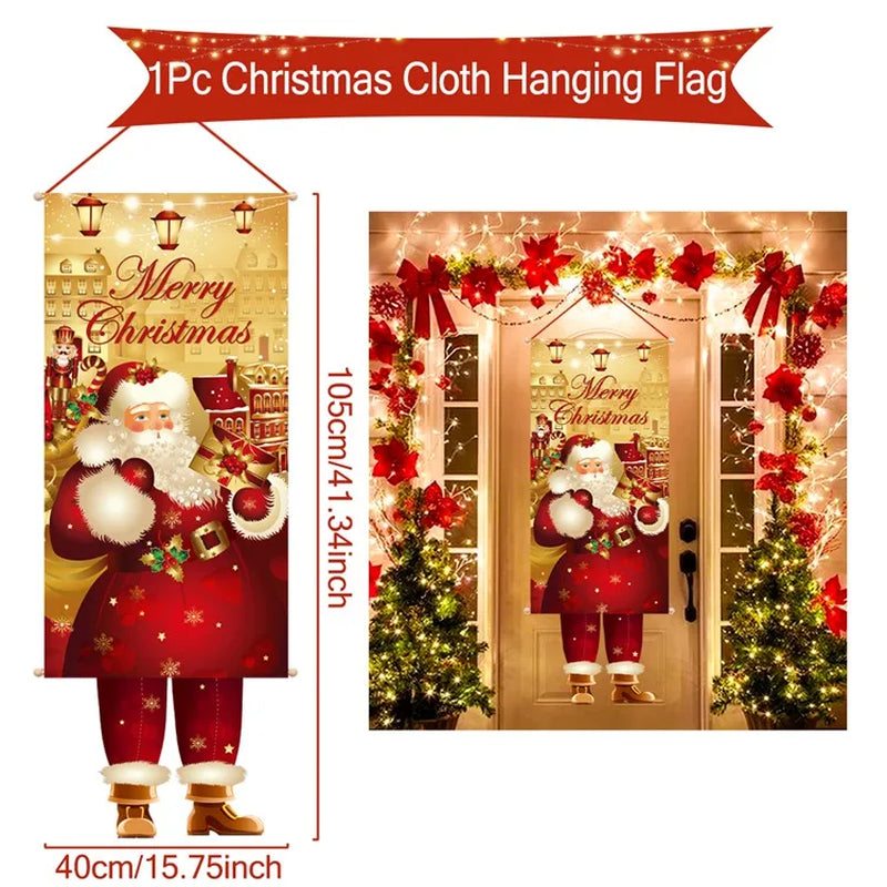 Christmas Hanging Flag Merry Christmas Decorations 
