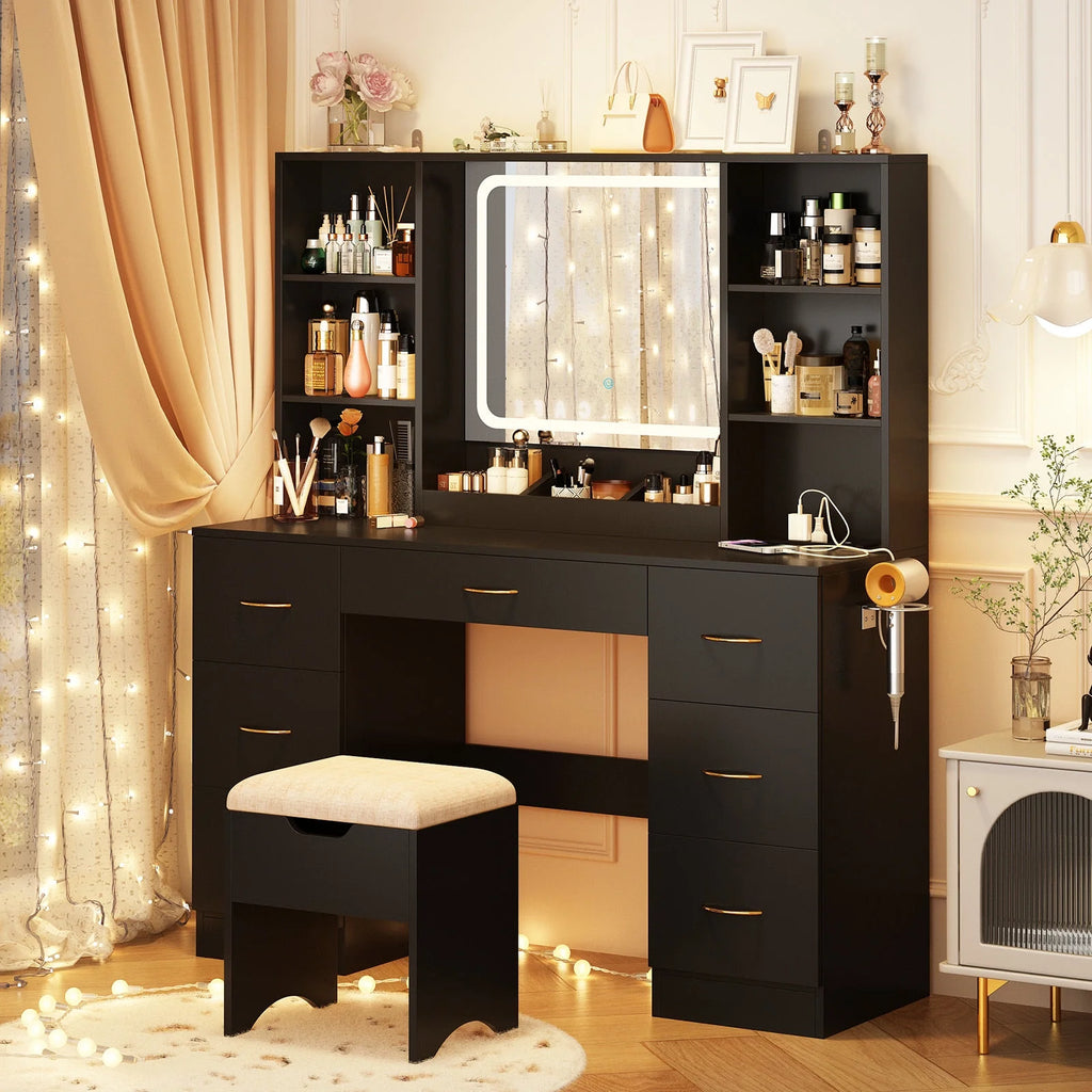  Large Vanity Desk with Lighted Mirror 