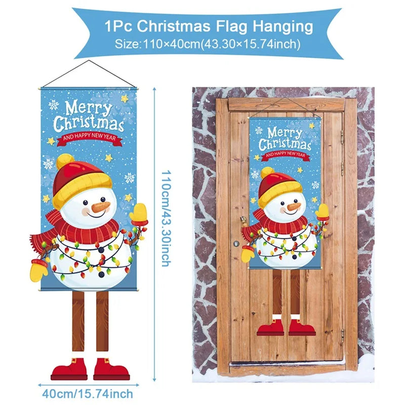 Christmas Hanging Flag Merry Christmas Decorations 