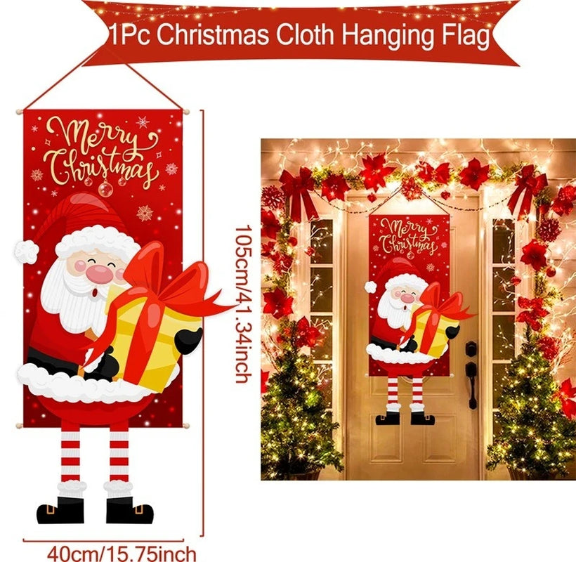 Christmas Hanging Flag Merry Christmas Decorations 
