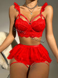 Hot Bra Set See through Sexy Lingerie Outfit Fine Lace Underwear Fancy Bilizna Set Attractive Sexy Lingerie Set