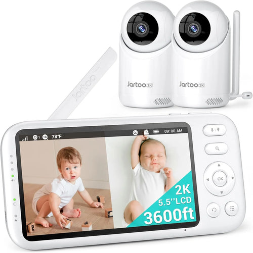 2K Video Baby Monitor with 2 Cameras 