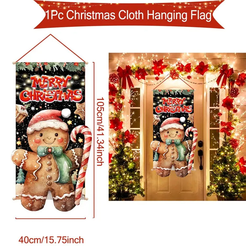 Christmas Hanging Flag Merry Christmas Decorations 