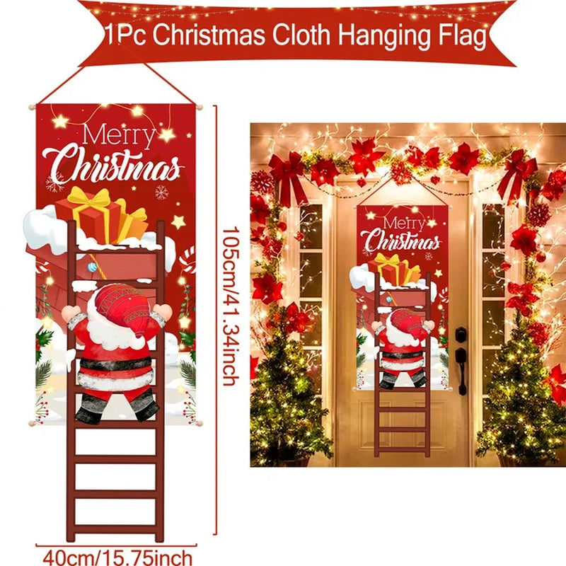 Christmas Hanging Flag Merry Christmas Decorations 