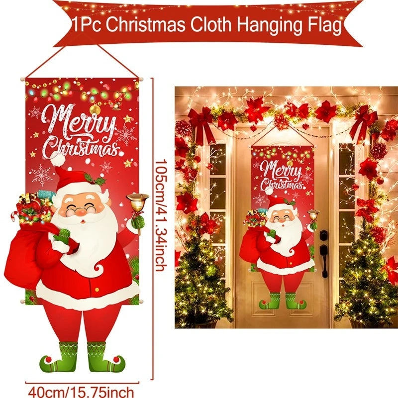 Christmas Hanging Flag Merry Christmas Decorations 
