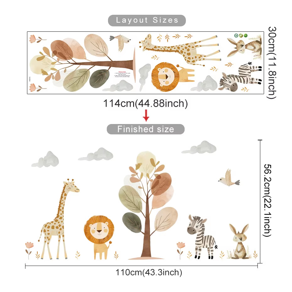 Wildlife Jungle Wall Sticker 