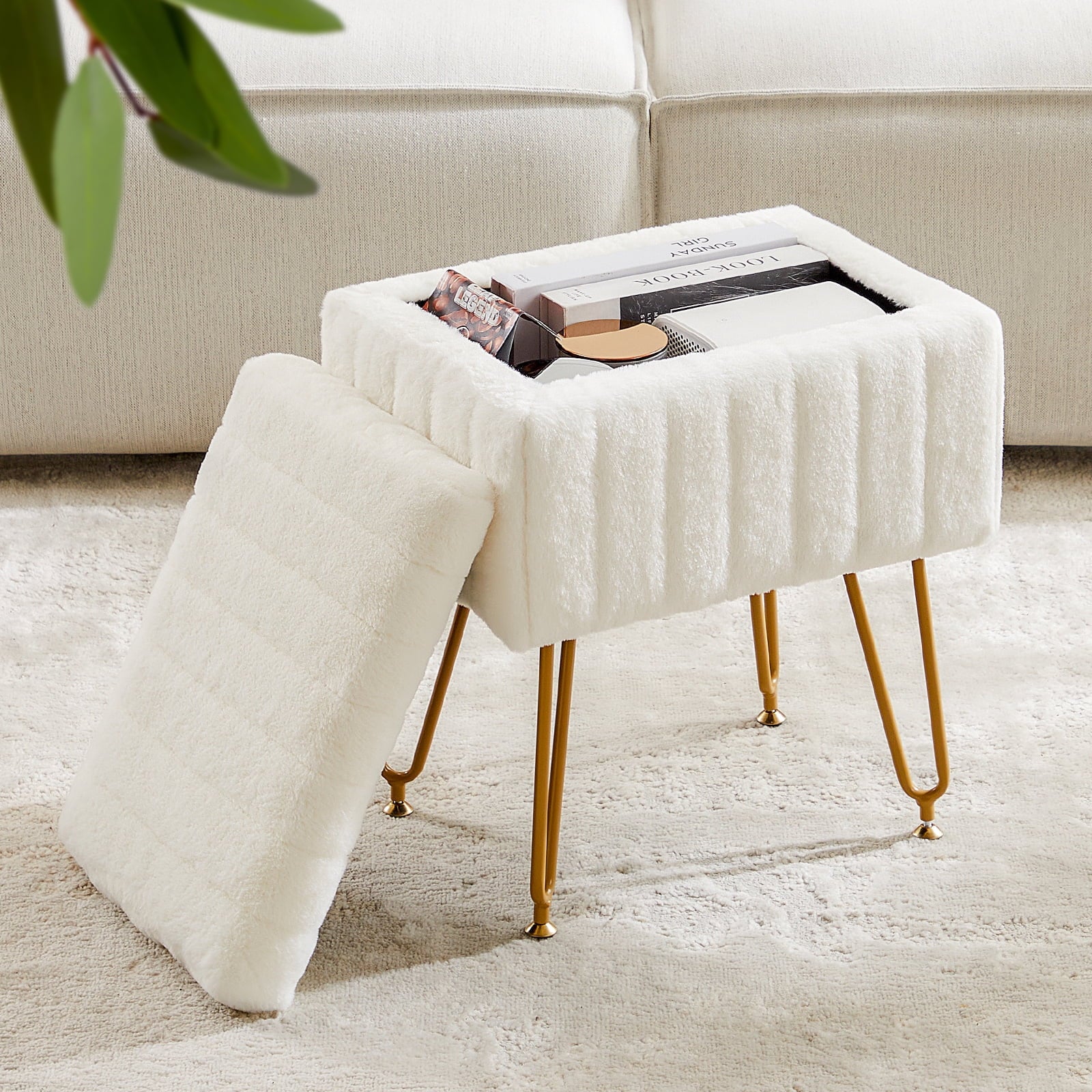 Faux Fur Seat with Storage Space