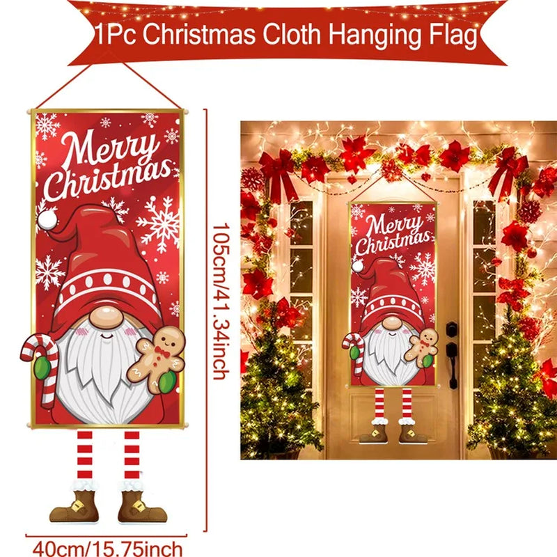 Christmas Hanging Flag Merry Christmas Decorations 