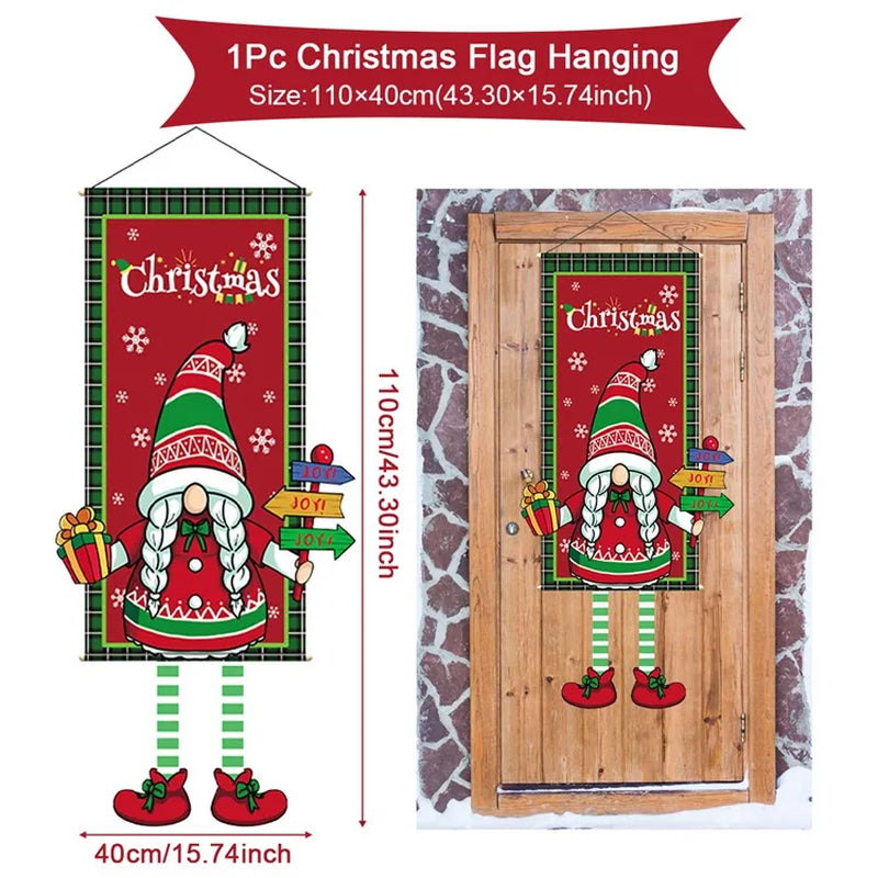 Christmas Hanging Flag Merry Christmas Decorations 