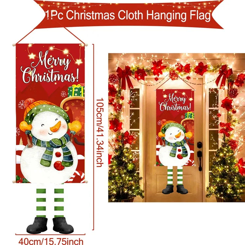 Christmas Hanging Flag Merry Christmas Decorations 