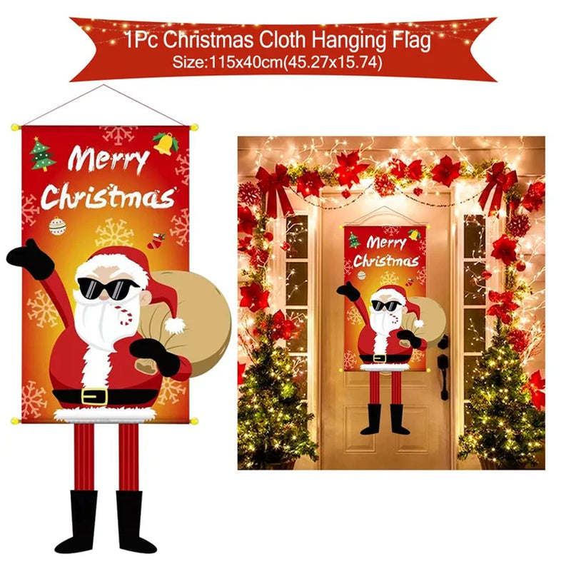 Christmas Hanging Flag Merry Christmas Decorations 