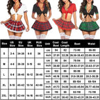 School Girl Lingerie Set for Women Two Piece Lingerie Outfits Sexy Lingerie with Tie Top and Plaid Mini Pleated Skirt, Suitable for Women Wedding Anniversary, Halloween, Valentine'S Day, Christmas Gift