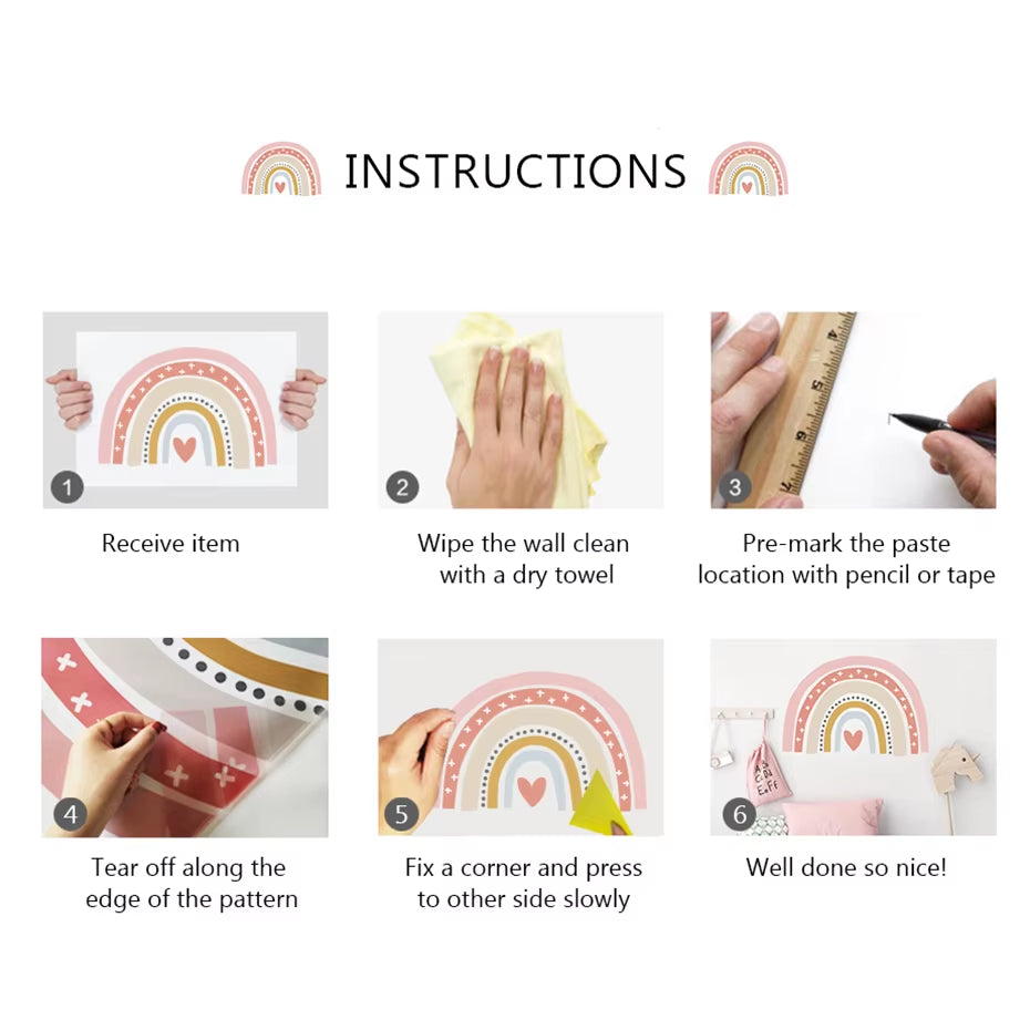  Cute Rainbow Wall Stickers 