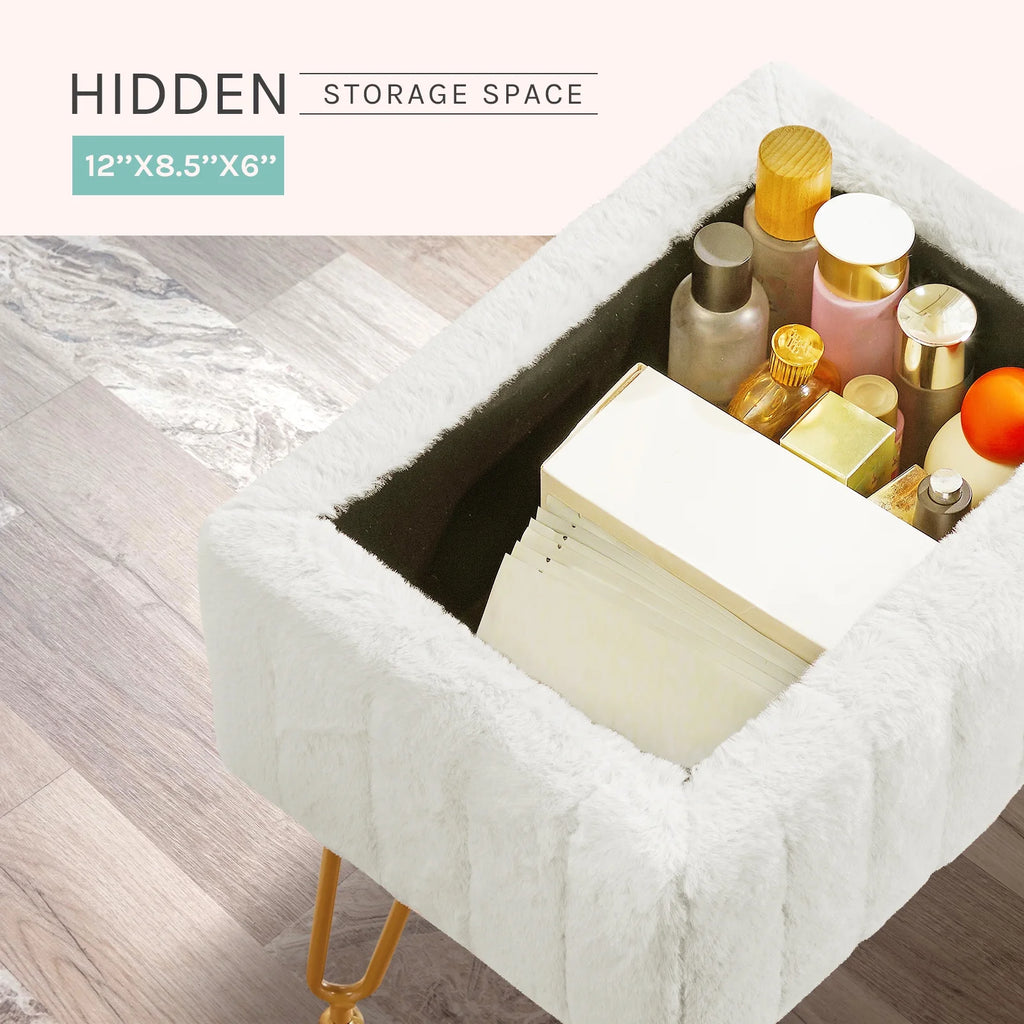 Faux Fur Seat with Storage Space