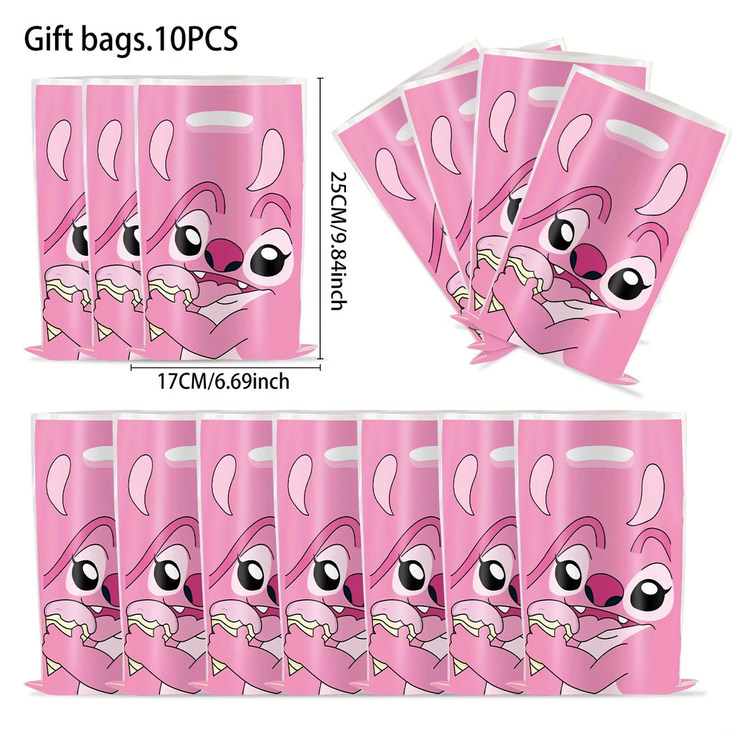 Lilo and Stitch Birthday Party Decoration Girl Boy Disposable Tableware Tablecloth Candy Bag Plate Paper Cup Supplies Kit