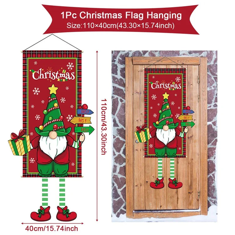 Christmas Hanging Flag Merry Christmas Decorations 