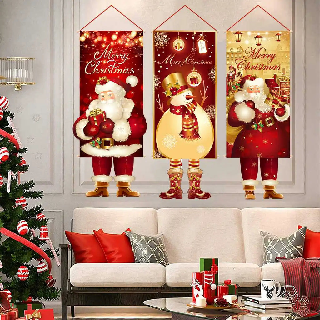 Christmas Hanging Flag Merry Christmas Decorations 