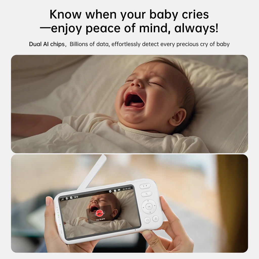 2K Video Baby Monitor with 2 Cameras 