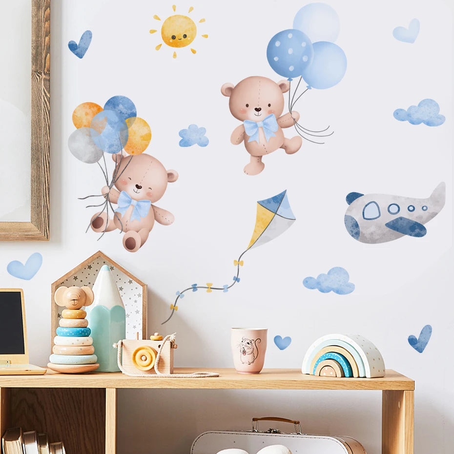  Bear Balloon Wall Stickers for Kids Room