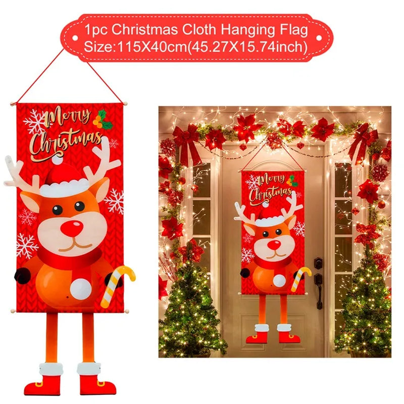Christmas Hanging Flag Merry Christmas Decorations 