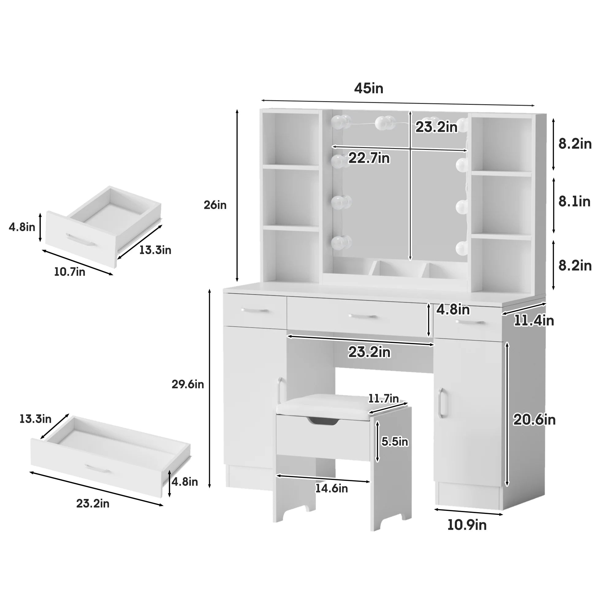 Makeup Vanity Set with Light